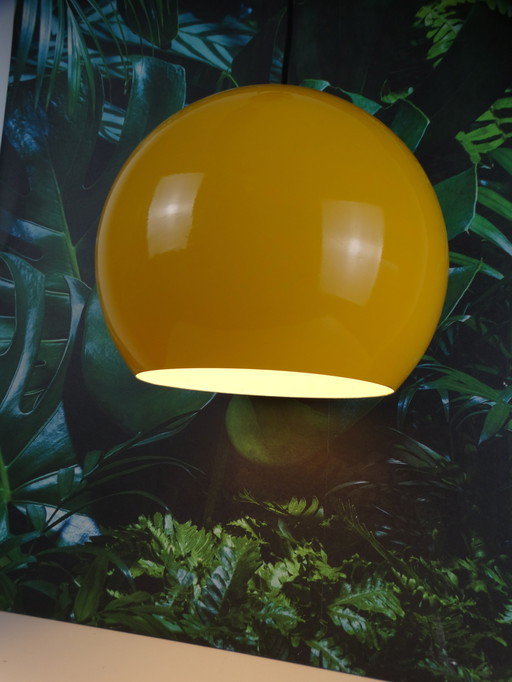 Yellow Aluminum Ball Lamp From The Seventies