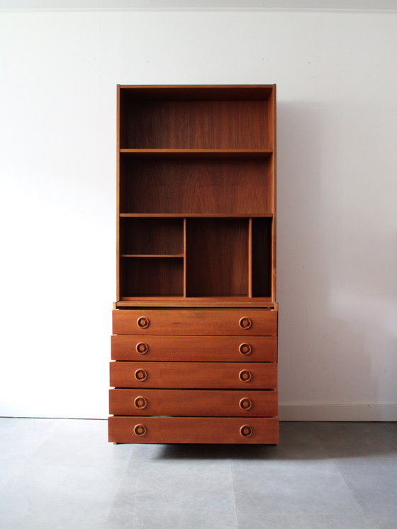 Image 1 of Vintage Deens modulair wandmeubel in teak