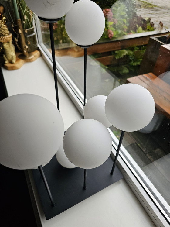 Plafoniera nera con vetro opalino, 9 luci – Plafoniere, Metallo (photo 5 of 8)