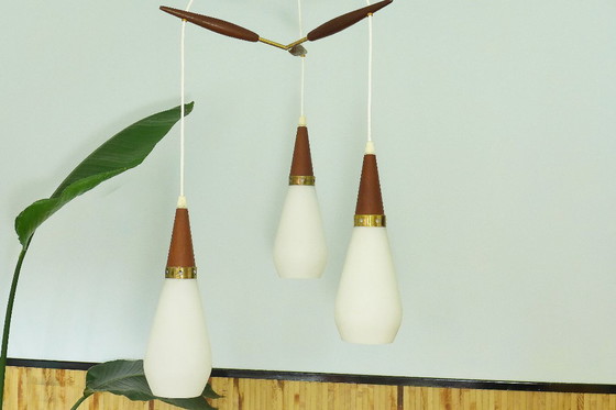 Image 1 of Vintage cascade lamp Skand. Lamp 60s 70s Danish Design Teak