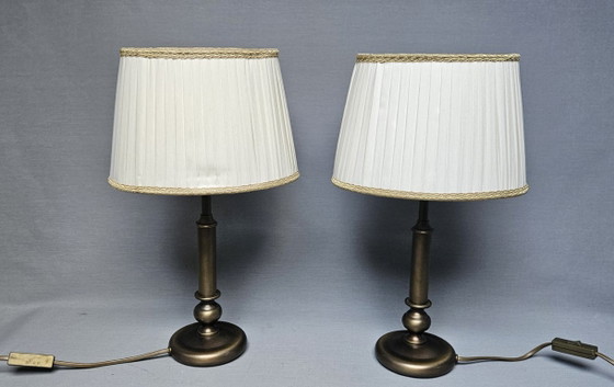 Set of 2 Mid-Century Brass Table Lamps – Honsel Leuchten (Germany, 1960s/1970s) (photo 4 of 14)