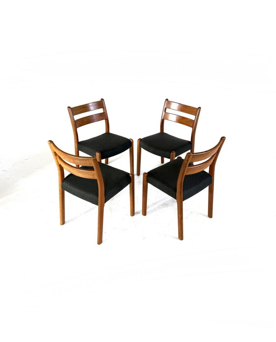 Image 1 of 4x gerestaureerde eetkamerstoel, EMC Møbler ‘80