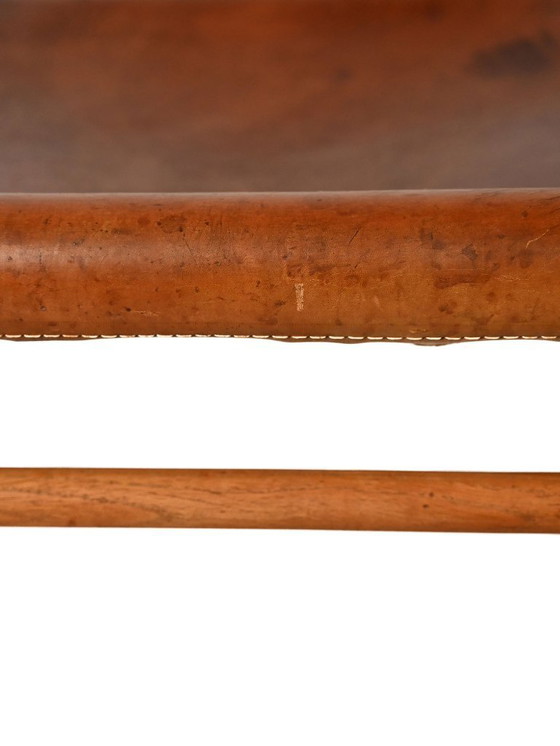 Image 1 of “Safari” Footstool in Oak and Leather