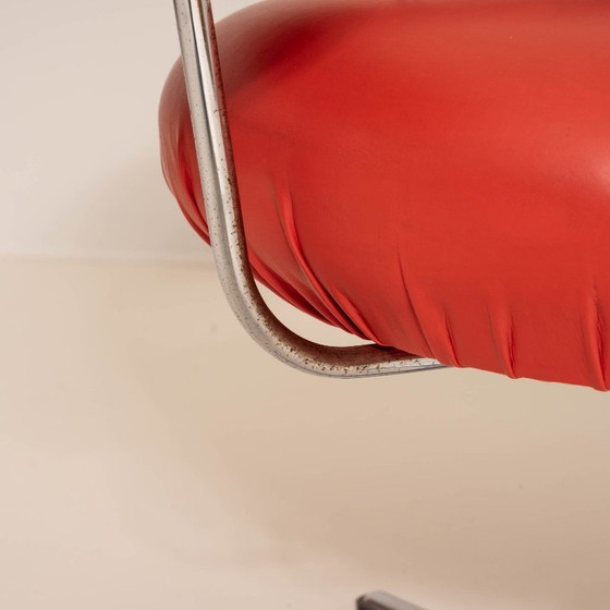 Image 1 of Vintage Swirl Chair in oranje kunstleer