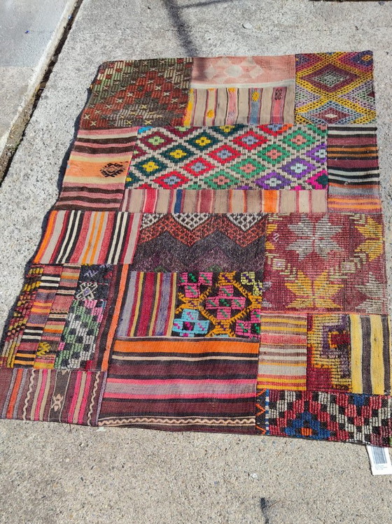 Tappeto Kelim Patchwork multicolore, 182 x 124 cm, Tappeti, Tessile, Lana, Bohemian (foto 6 di 7)