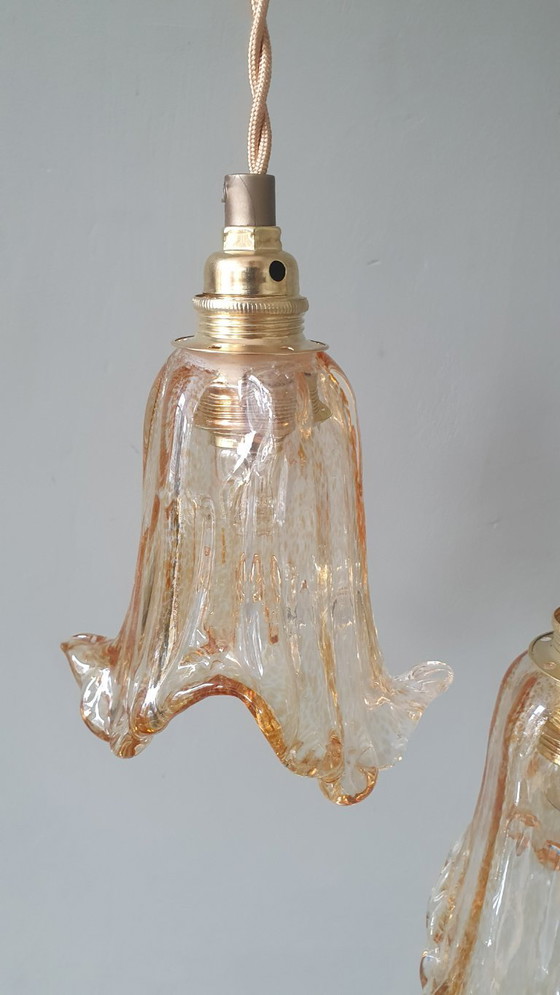 Image 1 of Ensemble de 2 suspensions vintage de Murano - Italie - Milieu du XXe siècle