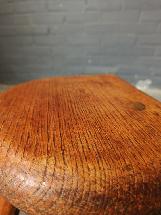 Tabouret vintage en chêne des années 60 - tabouret dans le style de Perriand – Bois (photo 11 of 14)