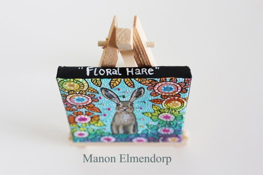 Unique Hand-painted Painting incl. Donkey Hare