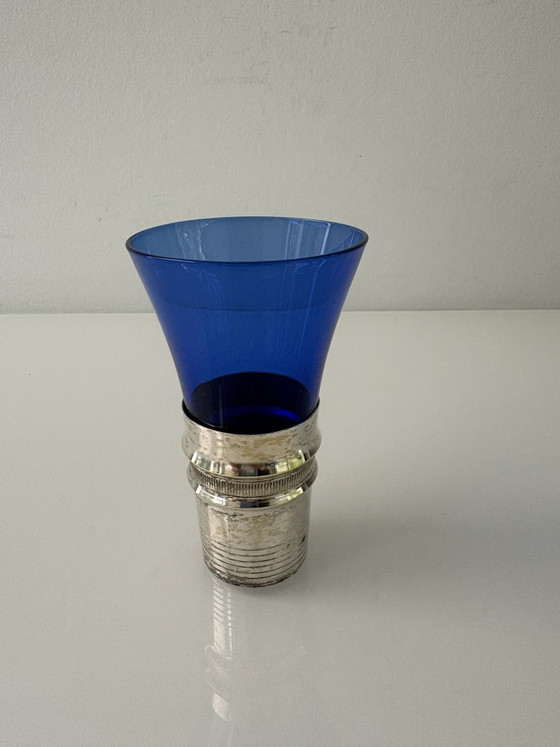 Set di 6 bicchieri da aperitivo Boussu con supporti argentati | Mid-Century Modern | Belgio (photo 8 of 15)