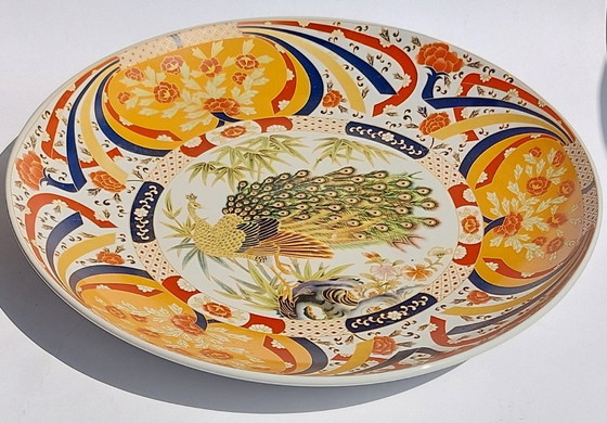 Image 1 of Japanese-style Imari or Kutani design (peacock and floral motifs) 