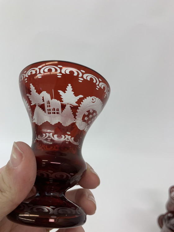 Image 1 of Set di 8 bicchieri e vasi di cristallo Egermann Bohemian