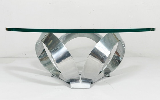 Image 1 of Space Age Table basse/table basse de Knut Hesterberg pour Ronald Schmitt, Diamond Aluminium, années 1970, Allemagne