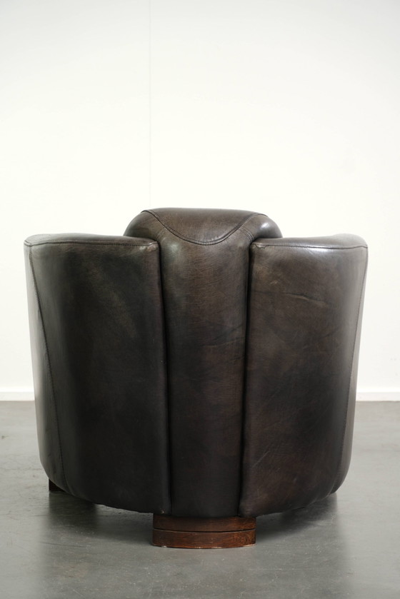 Aviator design armchair in grained cowhide with a comfortable seat – Leather, Modern (photo 4 of 13)
