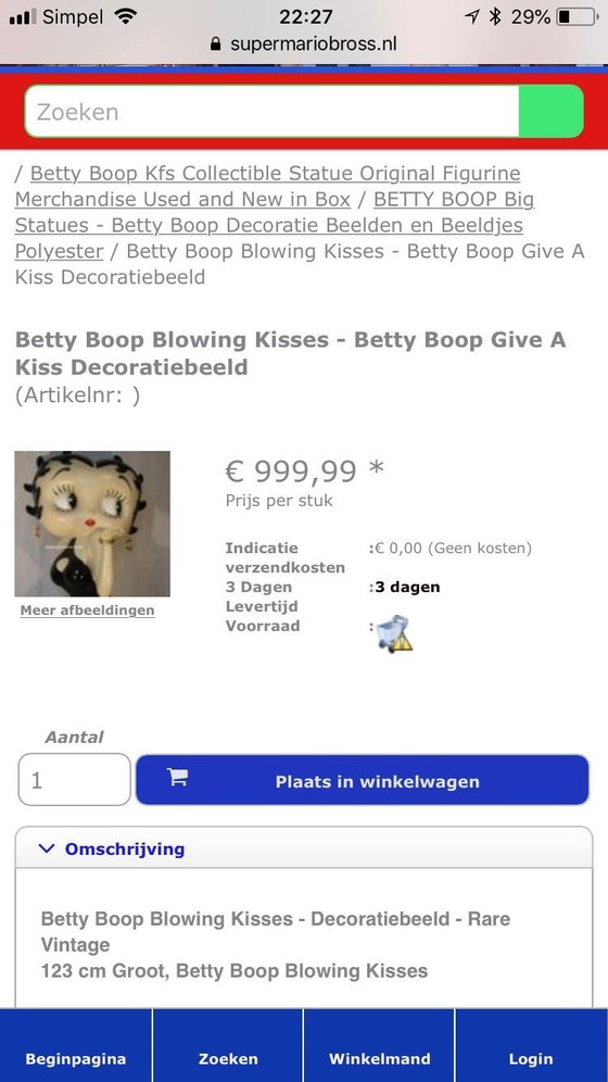 Image 1 of Betty Boop in perfektem Zustand durch Flisher Studios