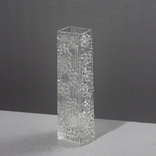 Vintage crystal vase decor Bubble style Frantisek Peceny Sklo Union 1970s