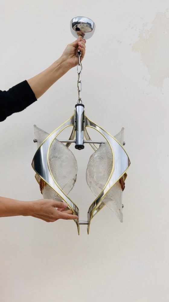 1970s Space-Age Murano pendant light by Toni Zuccheri – VeArt, Pendant lamps, Glass, Metal (photo 4 of 10)