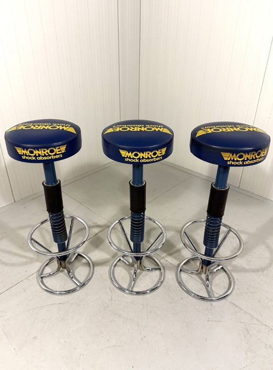 Image 1 of 3 sgabelli da bar con ammortizzatori Monroe anni '80-'90