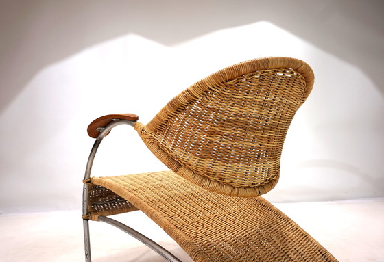 Image 1 of Rotan Streamline loungestoel, 1970