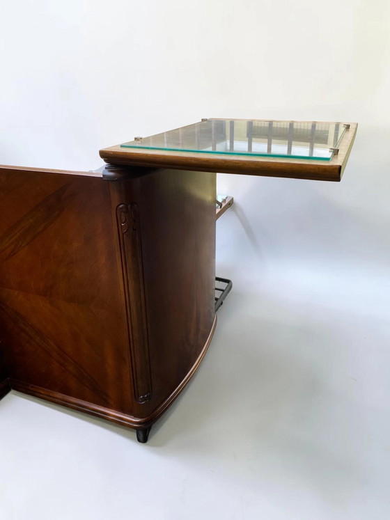 Seltener Luxus Mid-Century Cocktail Servierwagen 1950er – Exklusiver Dry Bar Schrank mit Vogelaugenahorn & (photo 15 of 19)