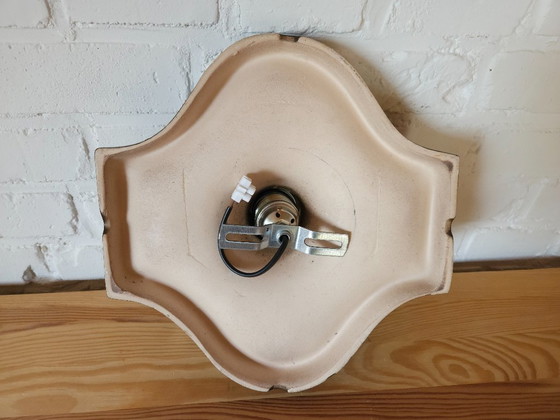 Image 1 of Keramieken aardewerken bruine vintage wandlamp, west germany fat lava stijl, keramische retro wandlamp, space age lamp