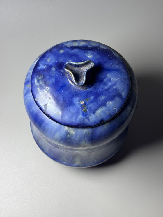 Image 1 of Roger Guérin (1896-1954) - Art Deco Lidded Jar – Rare Form, Cobalt Blue Glaze