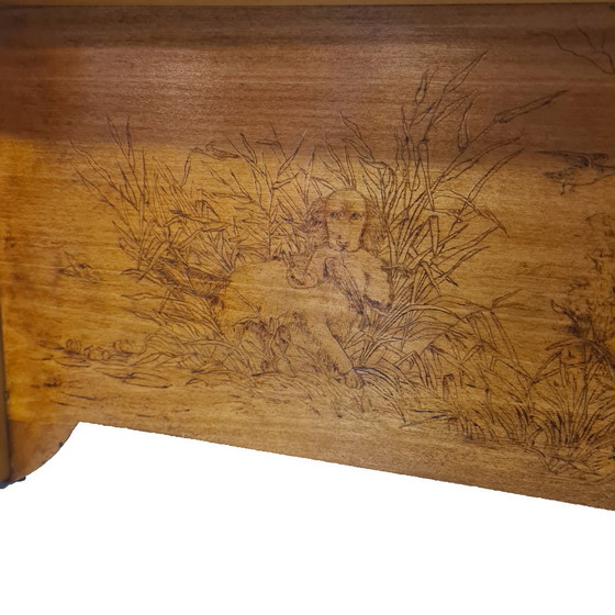 Image 1 of Antica mensola da parete fiamminga con scena di caccia, inizio XX secolo