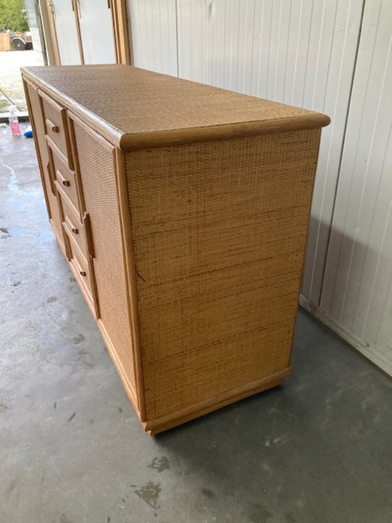 Image 1 of Vintage rotan buffetkast in Roche Bobois stijl