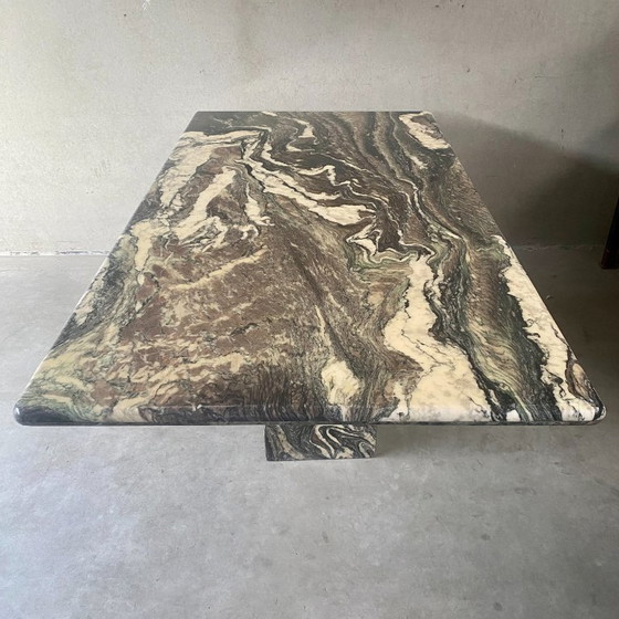 Image 1 of Large Cipollino Ondulato Marble Dining Table Italian Design