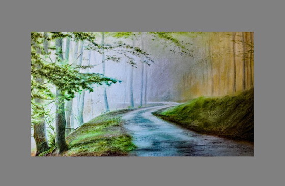 Image 1 of Original pastel landscape painting. Landscape drawing. Pastel landscape. New.