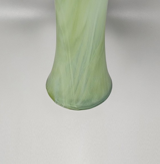 Image 1 of Vase vert étonnant des années 1960, signé Ca Dei Vetrai. Fabriqué en Italie.