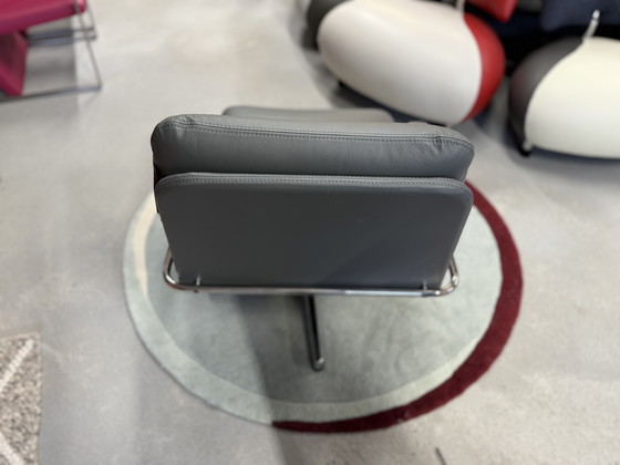 Image 1 of Gelderland 400 Fauteuil Grijs Leer Draaistoel