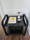 Carrello vintage in metallo nero anni '80-'90.
