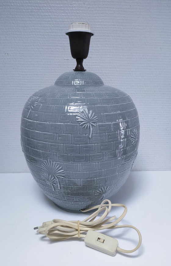 Image 1 of Lampada in ceramica XL con decoro a foglia di palma