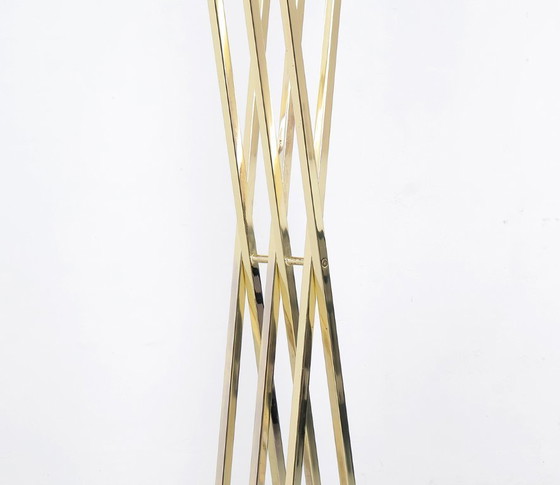 Image 1 of Romeo Rega brass and travertine standing coat rack, 1970s