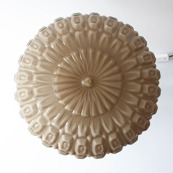 Image 1 of 1940s Portuguese Art Deco Table Lamp with Gray Opaline Shade