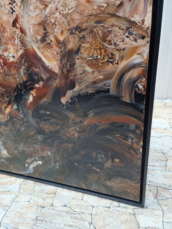 Image 1 of Cuadro abstracto moderno hecho a mano contemporáneo 100x100 cm