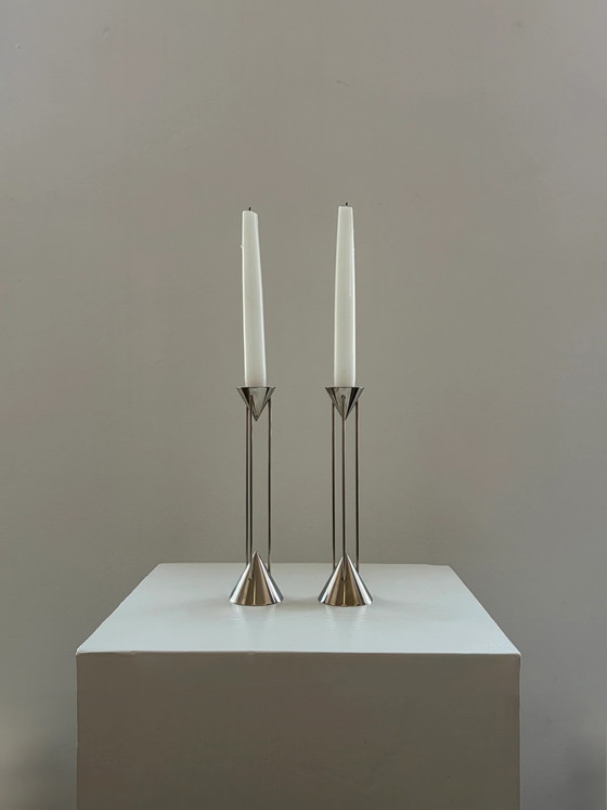 Portacandele vintage stile Memphis di Markus Börgens per D-TEC – Chrome, Postmodern (photo 2 of 7)