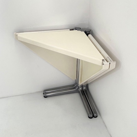Image 1 of Witte Plana opklaptafel van Giancarlo Piretti voor Castelli, jaren 70