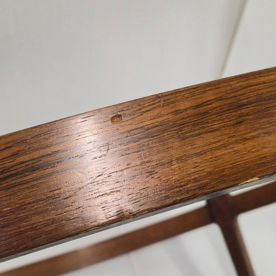 Image 1 of BELANGRIJKE VINTAGE SCANDINAVISCHE SALONTAFEL JAREN 60, TEAK & PALISSANDERHOUT, DIAMETER 110 CM