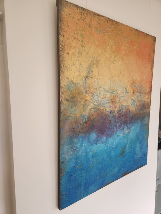 Image 1 of Beautiful Large Abstract Painting "Cold Wind" - MIKA (100x80 cm) incl. Certificate