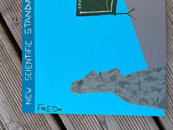 Image 1 of Moai. Acrylique sur carton entoilé.  Format 30x24 cm. 