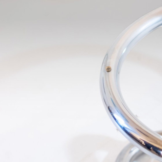 Image 1 of 1x Tavolino Cobra di Giotto Stoppino, metallo cromato e vetro fumé