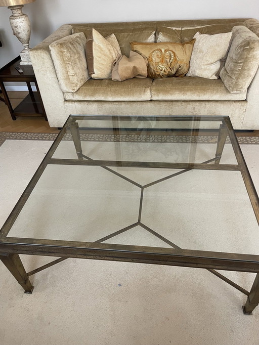 Coffee table with gold leaf