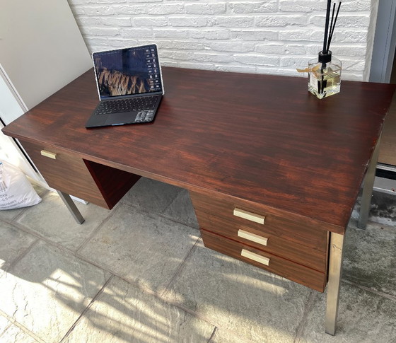 Image 1 of Scrivania direzionale vintage in palissandro - Compatta - Stile moderno di metà secolo