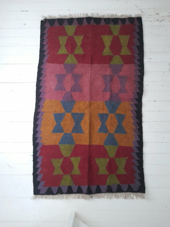 Tappeto Kilim con motivo geometrico vintage in lana proveniente dalla Georgia e dal Caucaso – Tappeti, Wool (photo 5 of 5)