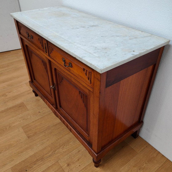 Image 1 of Vintage antique dresser, sideboard, chest of drawers, bathroom vanity with marble top