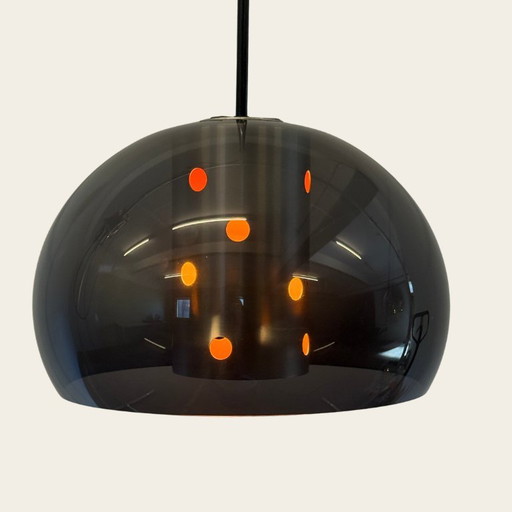 Suspension Herda Space Age en Acrylique Bleu-Gris - Années 70 – hanglampen, Metal, Plastic