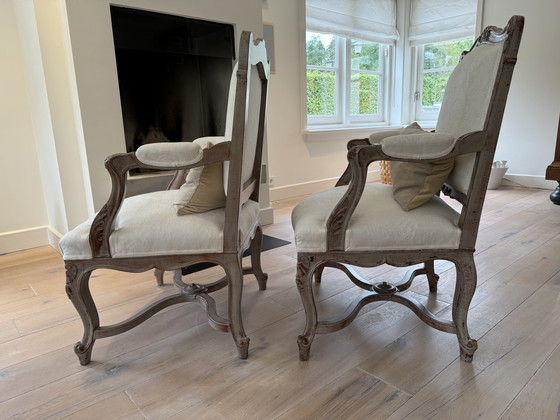 Image 1 of 2x Fauteuils modernes Louis Xvi