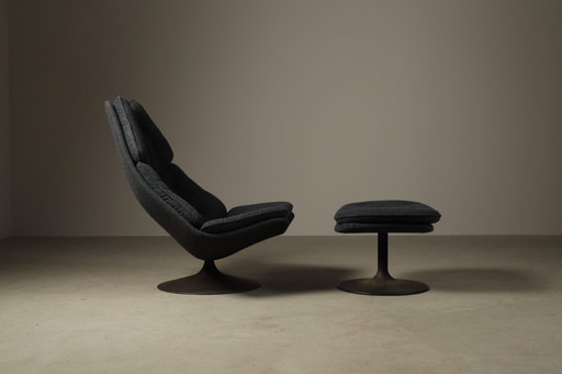 Artifort F588 lounge chair with ottoman by Geoffrey Harcourt, 1967