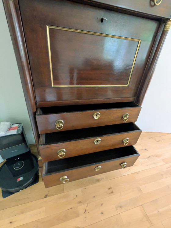 Antieke Hollandse Secretaire – Wandkast, Wood (photo 3 of 5)